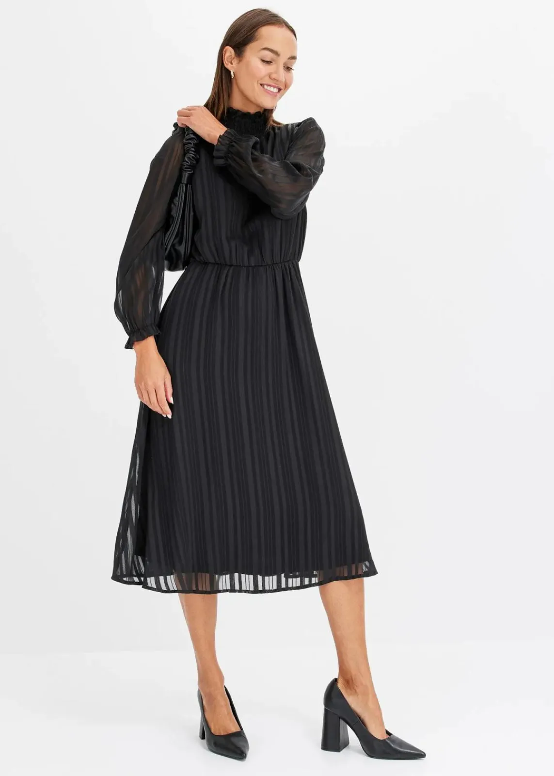 bonprix Bekleidung·Pullover & Strickjacken|Kleider^Midikleid schwarz