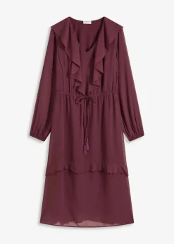bonprix Kleider|Bekleidung·Pullover & Strickjacken^Midikleid weinrot