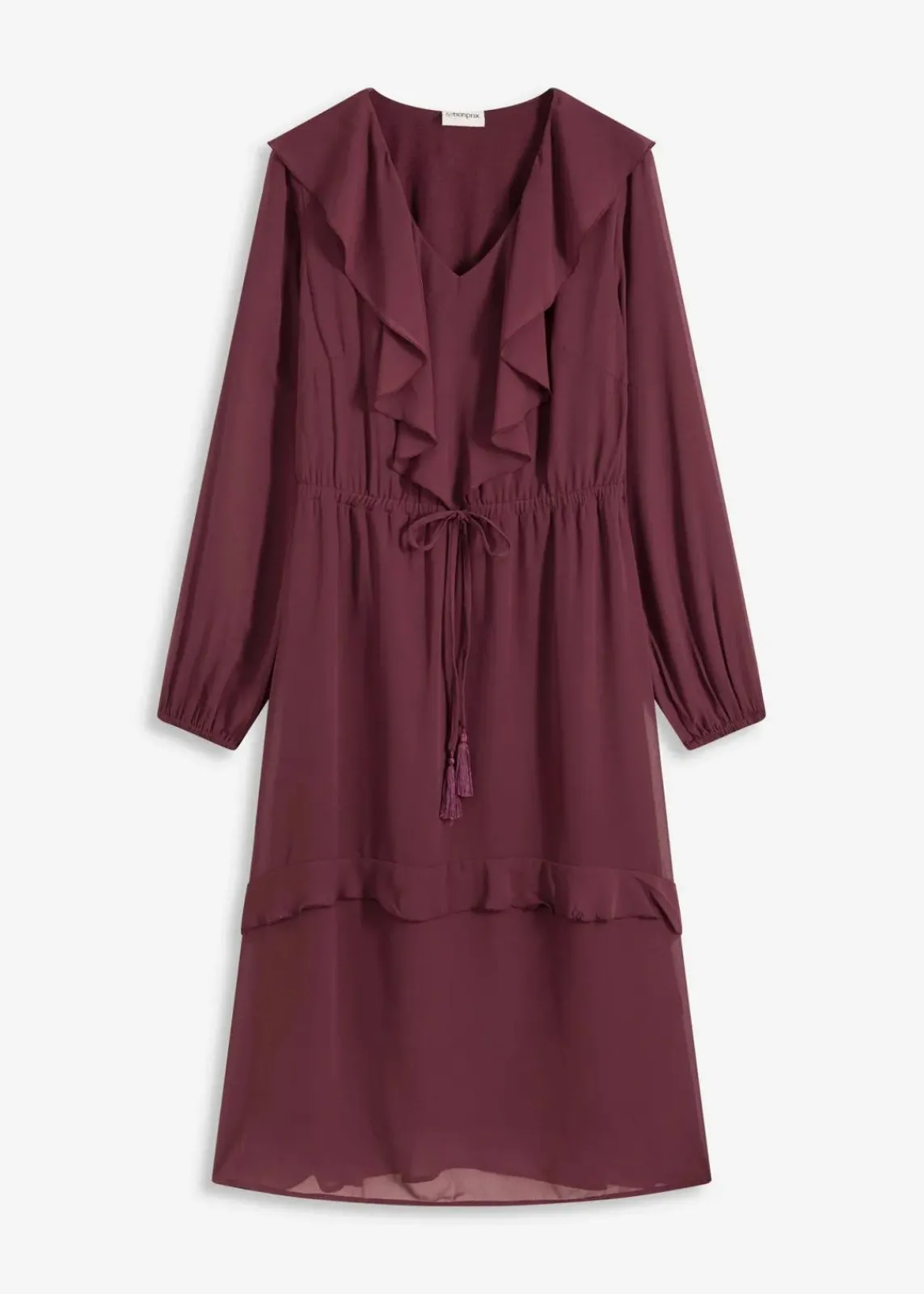 bonprix Kleider|Bekleidung·Pullover & Strickjacken^Midikleid weinrot