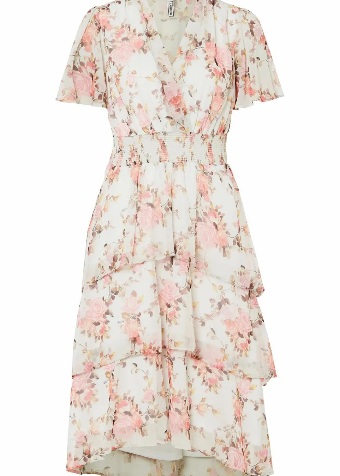bonprix Kleider^Midikleid weiß geblümt