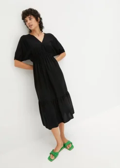 bonprix Bekleidung·Pullover & Strickjacken|Kleider^Midikleid schwarz