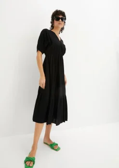 bonprix Bekleidung·Pullover & Strickjacken|Kleider^Midikleid schwarz