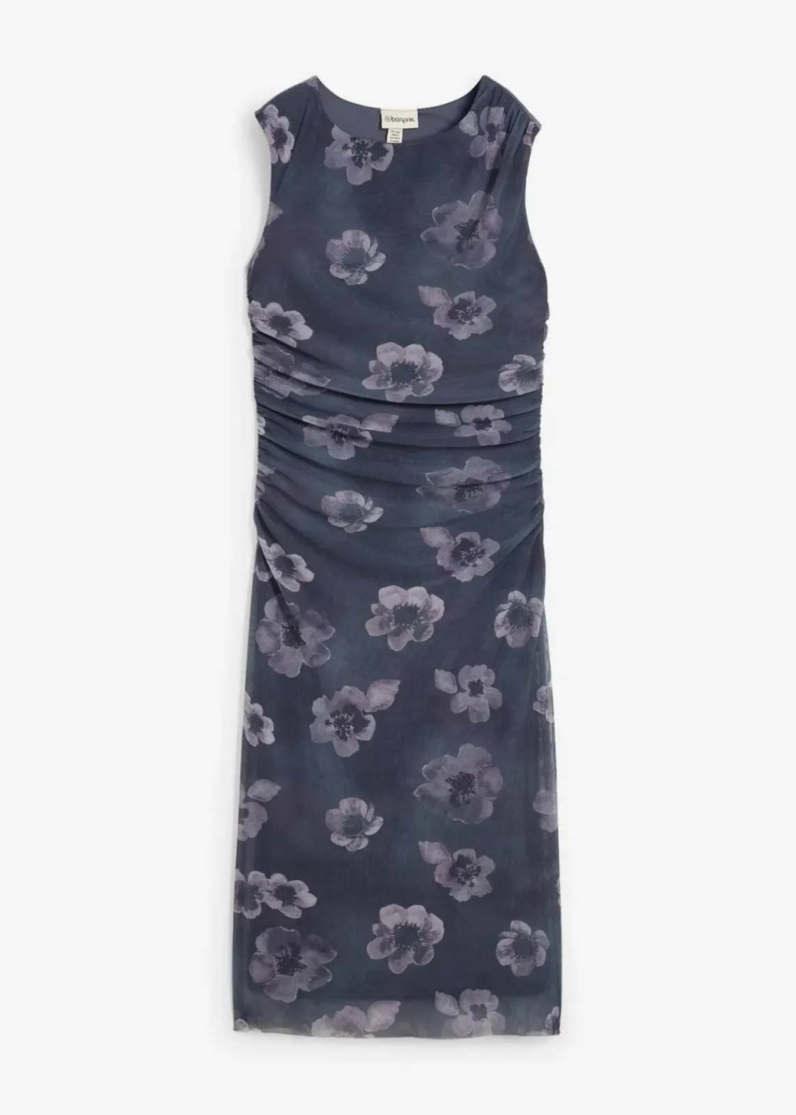bonprix Kleider|Nachhaltigere Materialien^Midikleid anthrazit geblümt