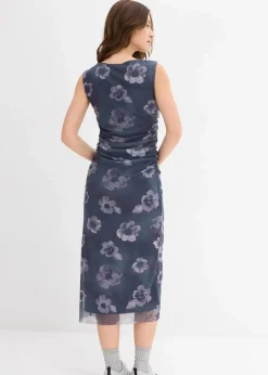 bonprix Kleider|Nachhaltigere Materialien^Midikleid anthrazit geblümt