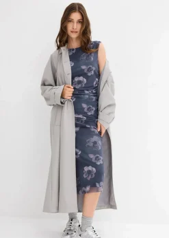 bonprix Kleider|Nachhaltigere Materialien^Midikleid anthrazit geblümt