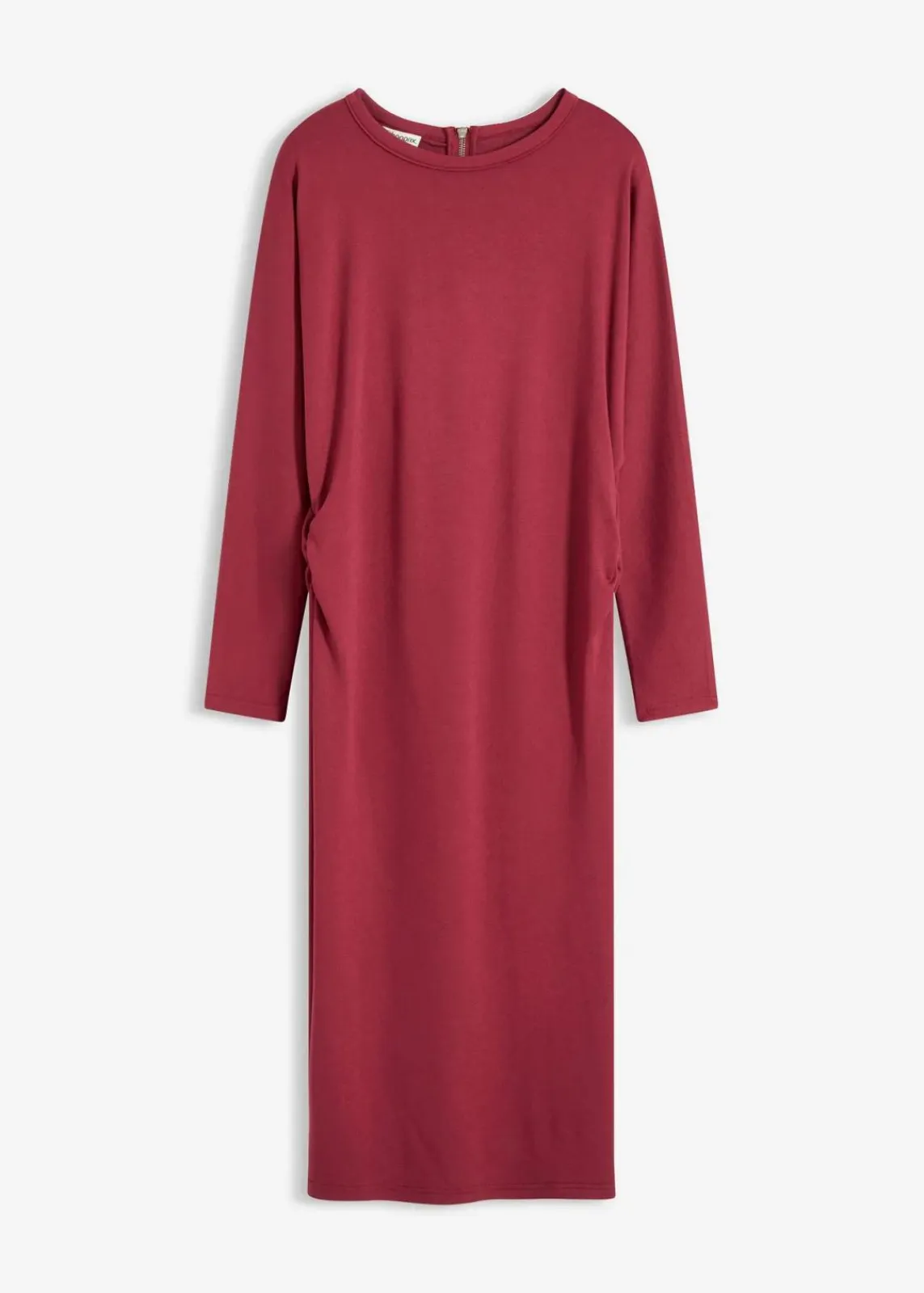 bonprix Kleider|Bekleidung·Pullover & Strickjacken^Midikleid aus bequemen Punto di Roma pflaumenrot