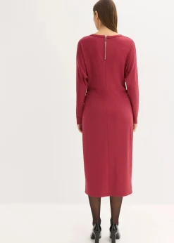bonprix Kleider|Bekleidung·Pullover & Strickjacken^Midikleid aus bequemen Punto di Roma pflaumenrot