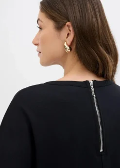 bonprix Bekleidung·Pullover & Strickjacken|Kleider^Midikleid aus bequemen Punto di Roma schwarz
