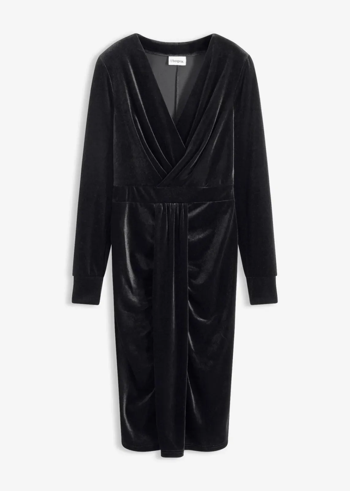 bonprix Kleider^Midikleid aus fließendem Samt schwarz