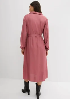 bonprix Kleider^Midikleid aus fließender Viskose softbeere
