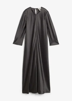 bonprix Bekleidung·Pullover & Strickjacken|Kleider^Midikleid aus glänzendem Satin anthrazit