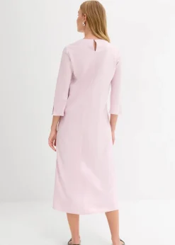 bonprix Kleider|Bekleidung·Pullover & Strickjacken^Midikleid aus glänzendem Satin puderflieder