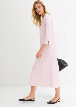 bonprix Kleider|Bekleidung·Pullover & Strickjacken^Midikleid aus glänzendem Satin puderflieder