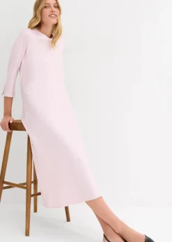 bonprix Kleider|Bekleidung·Pullover & Strickjacken^Midikleid aus glänzendem Satin puderflieder