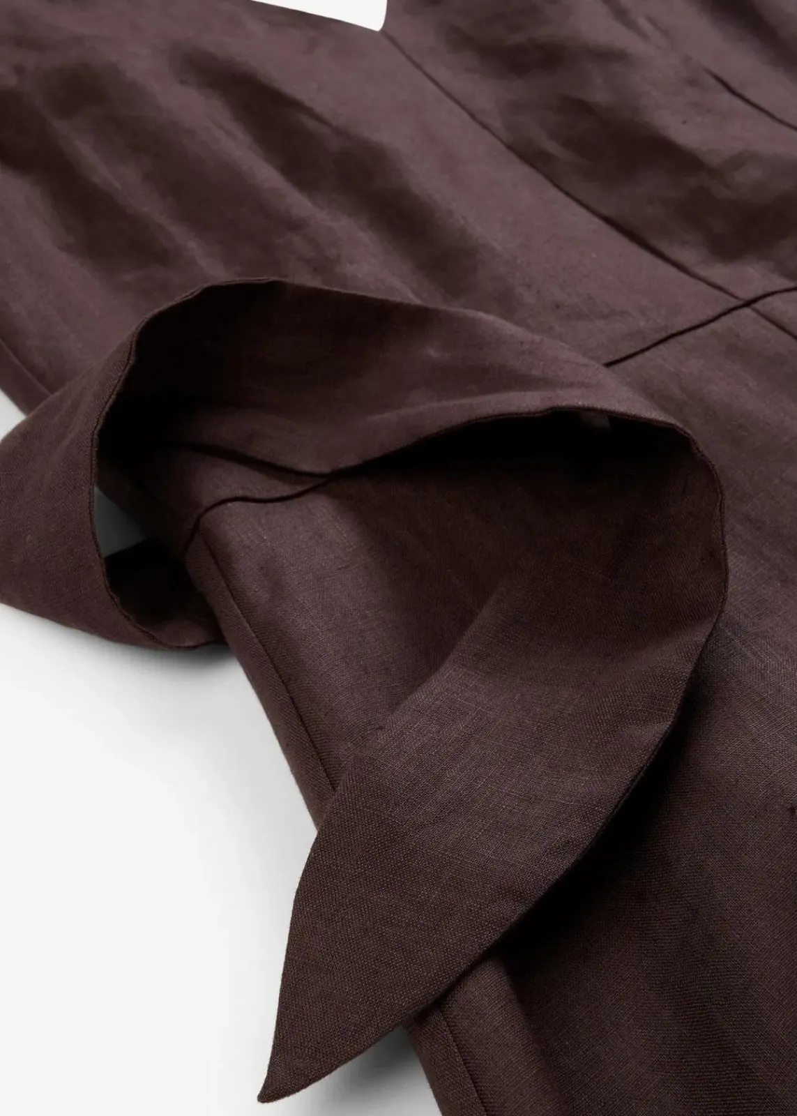 bonprix Bekleidung·Pullover & Strickjacken|Premium^Midikleid aus reinem Leinen dunkelbraun