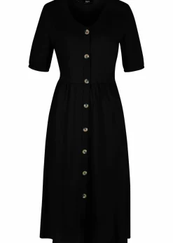 bonprix Nachhaltigere Materialien|Kleider^Midikleid aus reiner Baumwolle schwarz