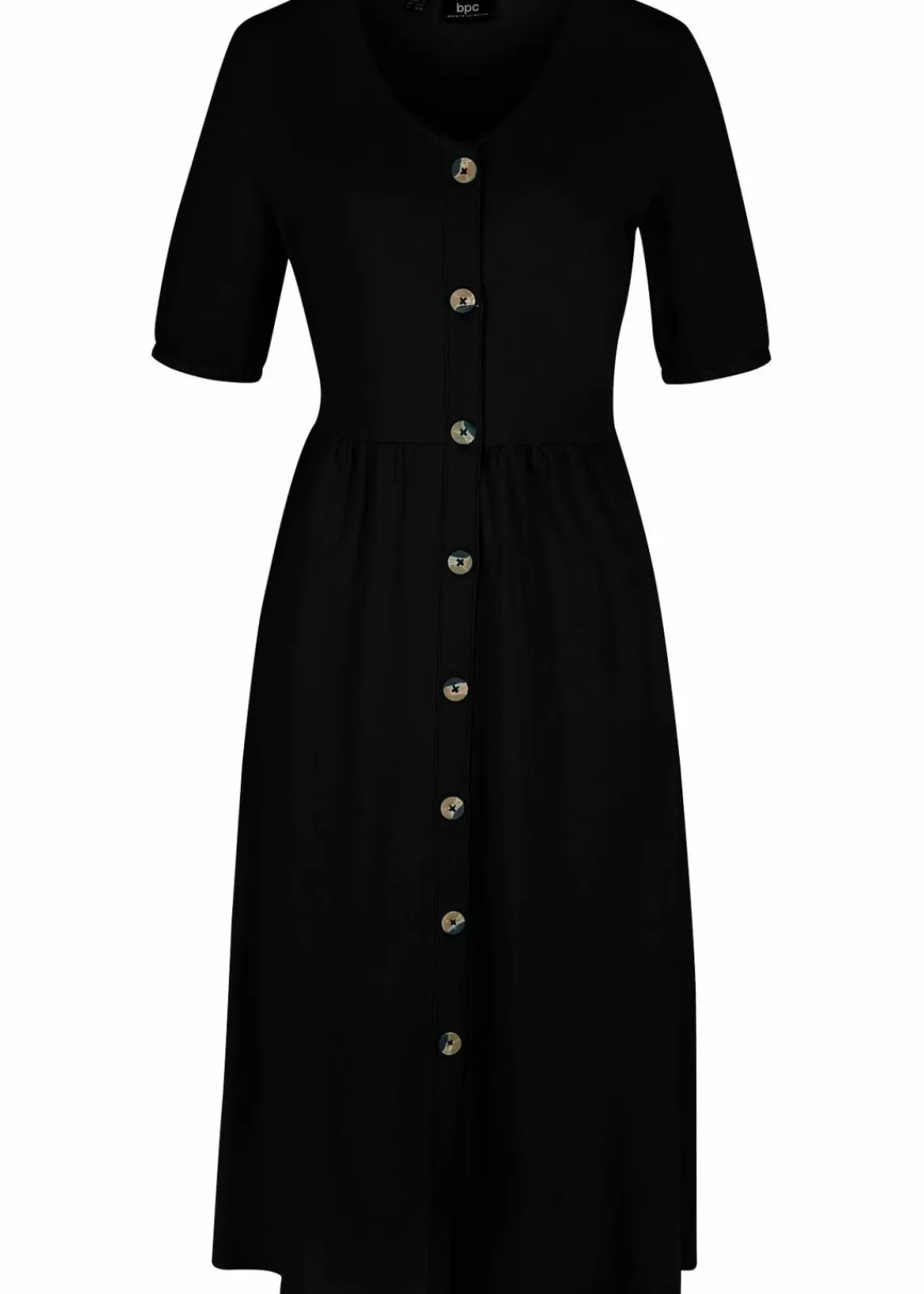 bonprix Nachhaltigere Materialien|Kleider^Midikleid aus reiner Baumwolle schwarz
