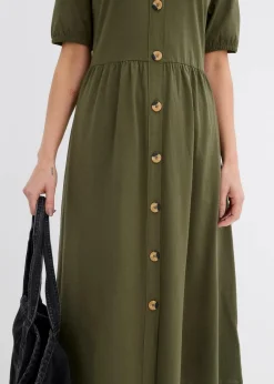 bonprix Nachhaltigere Materialien|Kleider^Midikleid aus reiner Baumwolle schwarz