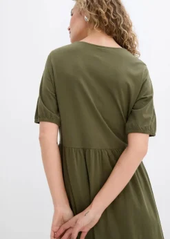 bonprix Nachhaltigere Materialien|Kleider^Midikleid aus reiner Baumwolle schwarz