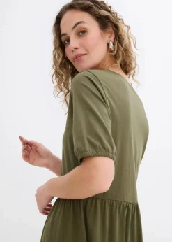 bonprix Nachhaltigere Materialien|Kleider^Midikleid aus reiner Baumwolle schwarz