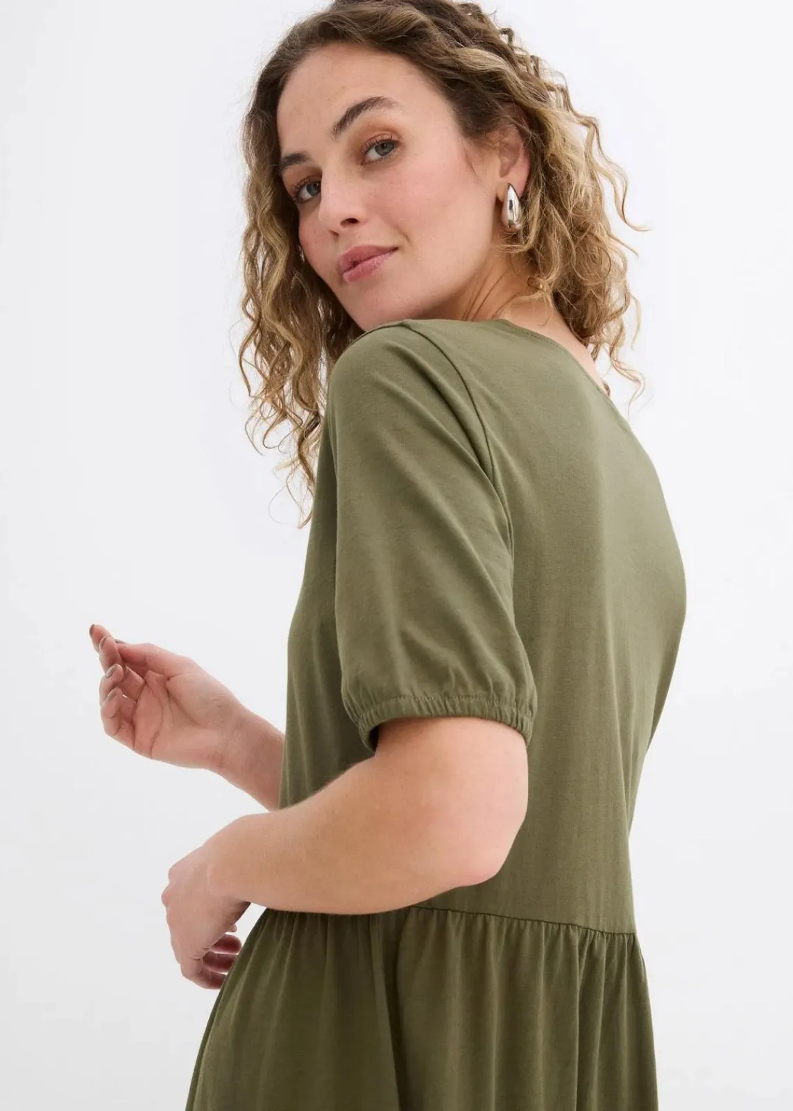 bonprix Nachhaltigere Materialien|Kleider^Midikleid aus reiner Baumwolle schwarz