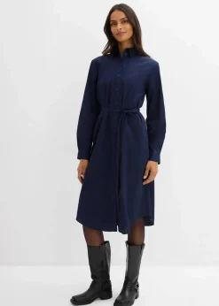 bonprix Bekleidung·Pullover & Strickjacken|Kleider^Midikleid aus reiner Bio-Baumwolle dunkelblau