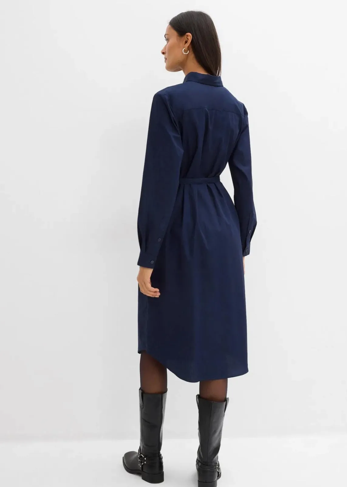 bonprix Bekleidung·Pullover & Strickjacken|Kleider^Midikleid aus reiner Bio-Baumwolle dunkelblau