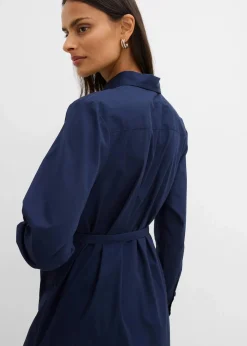 bonprix Bekleidung·Pullover & Strickjacken|Kleider^Midikleid aus reiner Bio-Baumwolle dunkelblau