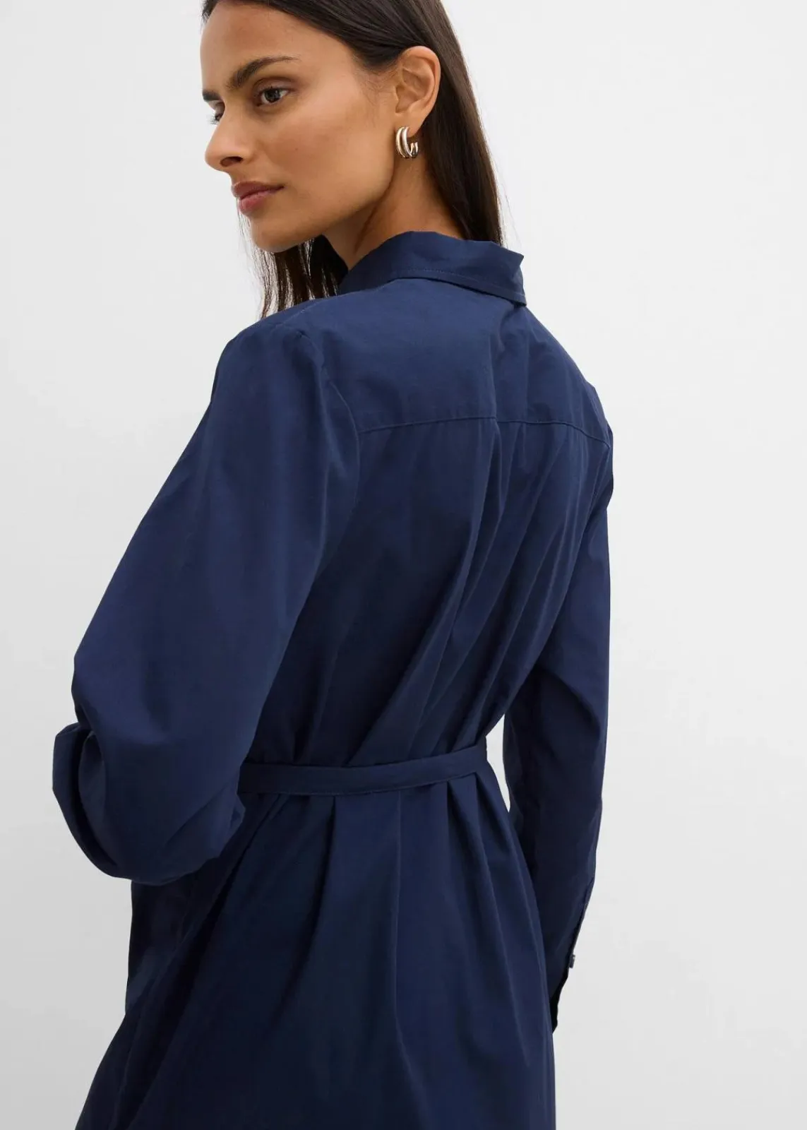bonprix Bekleidung·Pullover & Strickjacken|Kleider^Midikleid aus reiner Bio-Baumwolle dunkelblau
