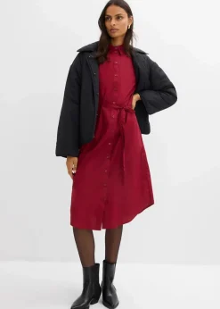 bonprix Kleider|Bekleidung·Pullover & Strickjacken^Midikleid aus reiner Bio-Baumwolle pflaumenrot
