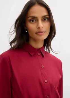 bonprix Kleider|Bekleidung·Pullover & Strickjacken^Midikleid aus reiner Bio-Baumwolle pflaumenrot