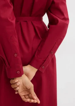 bonprix Kleider|Bekleidung·Pullover & Strickjacken^Midikleid aus reiner Bio-Baumwolle pflaumenrot