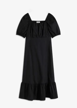 bonprix Kleider|Bekleidung·Pullover & Strickjacken^Midikleid aus reiner Bio-Baumwolle schwarz