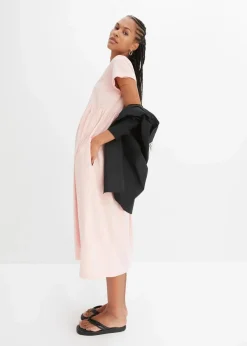bonprix Kurzgrößen|Bekleidung·Pullover & Strickjacken^Midikleid aus reiner Bio-Baumwolle bonbonrosa