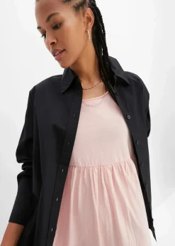 bonprix Kurzgrößen|Bekleidung·Pullover & Strickjacken^Midikleid aus reiner Bio-Baumwolle bonbonrosa