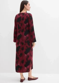 bonprix Bekleidung·Pullover & Strickjacken|Kleider^Midikleid aus Satin ahornrot
