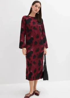bonprix Bekleidung·Pullover & Strickjacken|Kleider^Midikleid aus Satin ahornrot