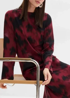 bonprix Bekleidung·Pullover & Strickjacken|Kleider^Midikleid aus Satin ahornrot