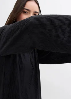 bonprix Bekleidung·Pullover & Strickjacken|Kleider^Midikleid aus strukturiertem Crinkle schwarz
