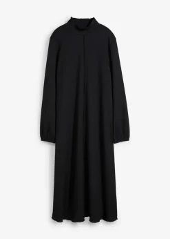 bonprix Bekleidung·Pullover & Strickjacken|Nachhaltigere Materialien^Midikleid aus strukturiertem Crêpe schwarz