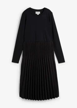 bonprix Bekleidung·Pullover & Strickjacken|Kleider^Midikleid aus Viskose-Mix schwarz