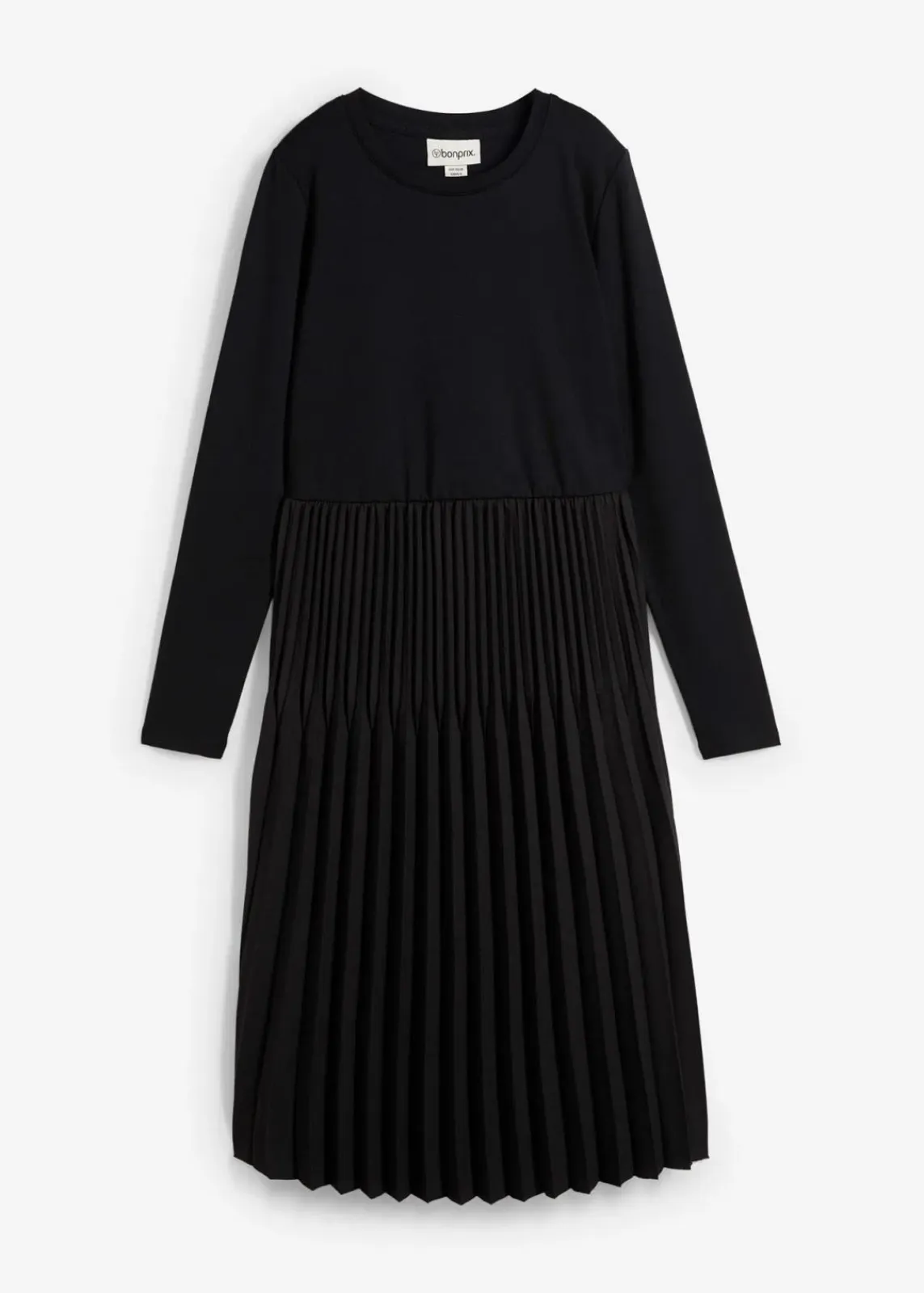 bonprix Bekleidung·Pullover & Strickjacken|Kleider^Midikleid aus Viskose-Mix schwarz