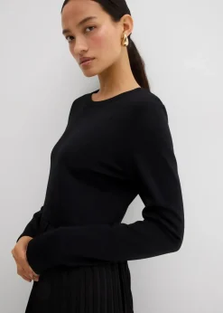 bonprix Bekleidung·Pullover & Strickjacken|Kleider^Midikleid aus Viskose-Mix schwarz