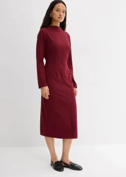 bonprix Kleider|Bekleidung·Pullover & Strickjacken^Midikleid aus Viskose-Mix ahornrot