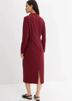 bonprix Kleider|Bekleidung·Pullover & Strickjacken^Midikleid aus Viskose-Mix ahornrot