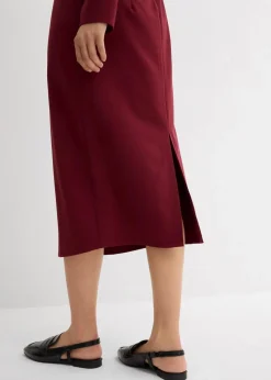 bonprix Kleider|Bekleidung·Pullover & Strickjacken^Midikleid aus Viskose-Mix ahornrot