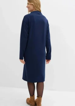 bonprix Bekleidung·Pullover & Strickjacken|Kleider^Midikleid aus Viskose-Mix dunkelblau