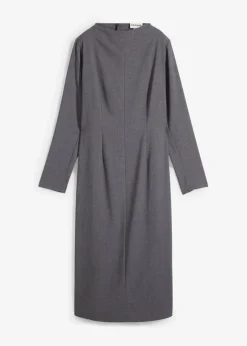 bonprix Bekleidung·Pullover & Strickjacken|Kleider^Midikleid aus Viskose-Mix schiefergrau meliert