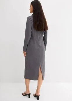 bonprix Bekleidung·Pullover & Strickjacken|Kleider^Midikleid aus Viskose-Mix schiefergrau meliert