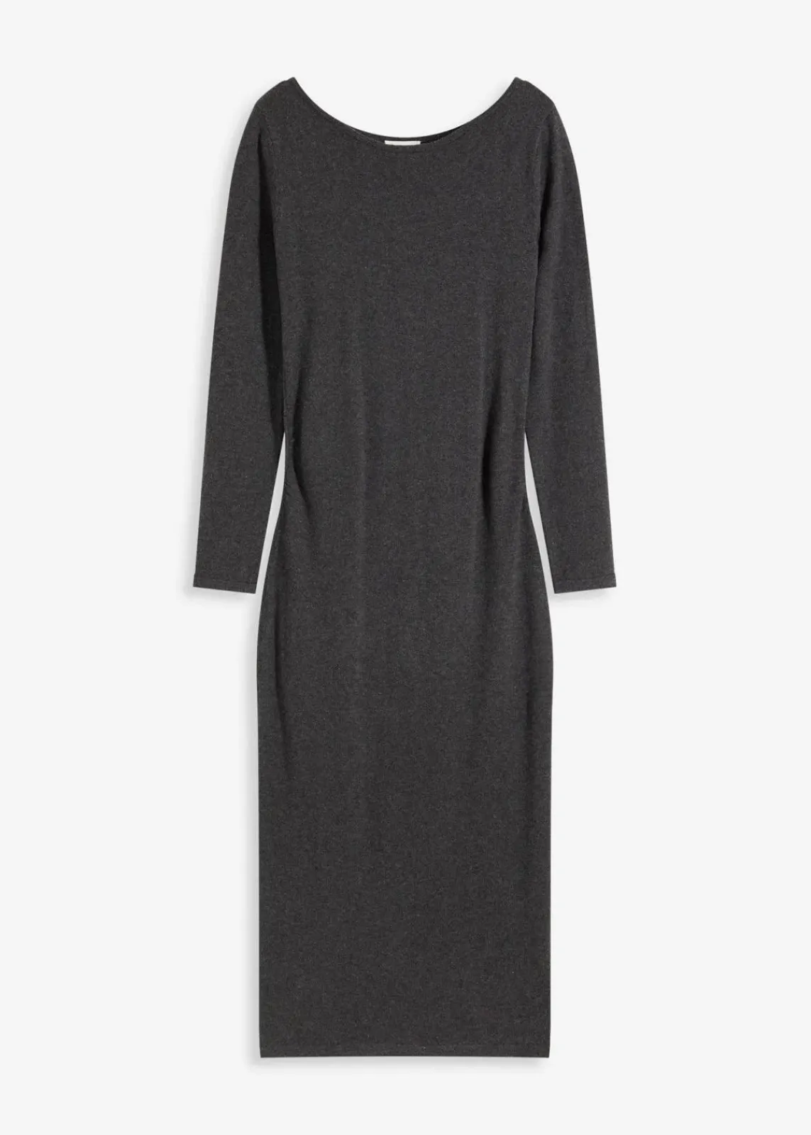 bonprix Kleider^Midikleid aus weichem Kaschmir-Mix anthrazit meliert